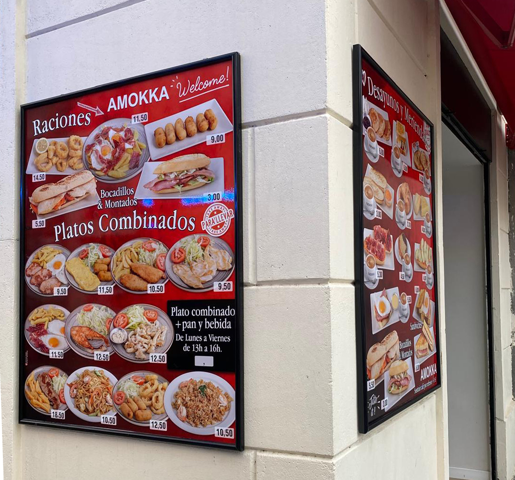 Carteles con marco de aluminio